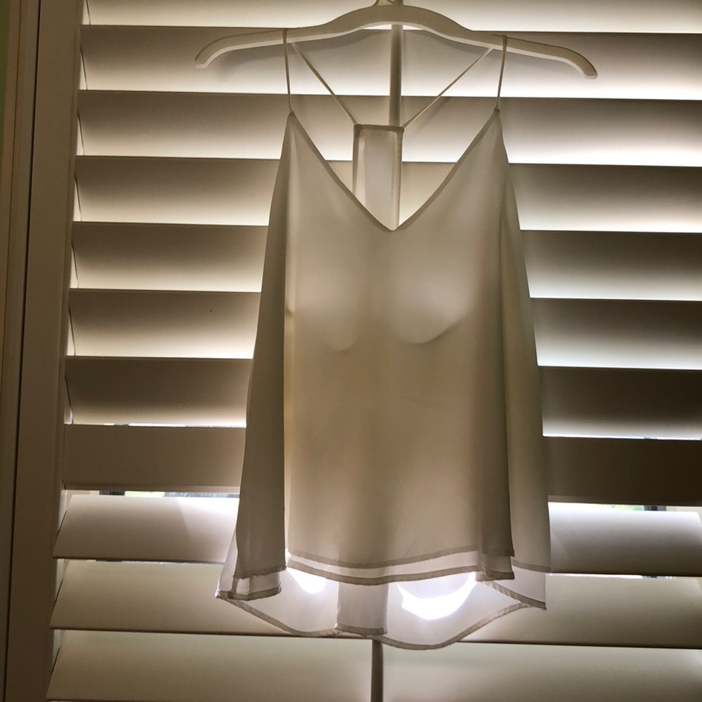 White sheer razor back tank